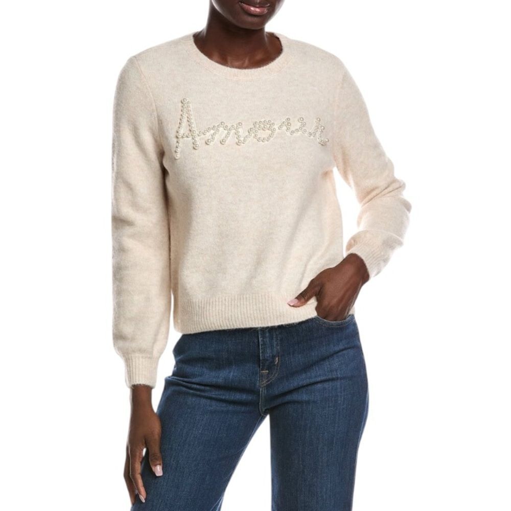 NWT Philosophy Republic Clothing Amour Pearl Embellished Sweater | Size L/G